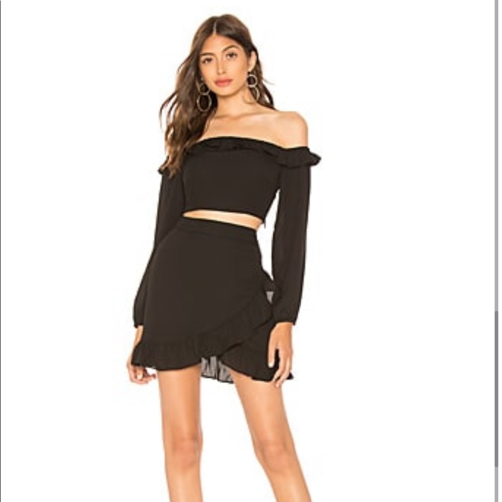 Black skirt and top set from Revolve
